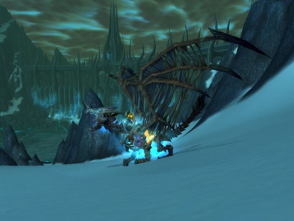 My bloodbathed frostbrood vanquisher reenacts the Wrath of the Lich King load screen