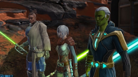 My consular alongside fellow Jedi on Ossus in Star Wars: The Old Republic